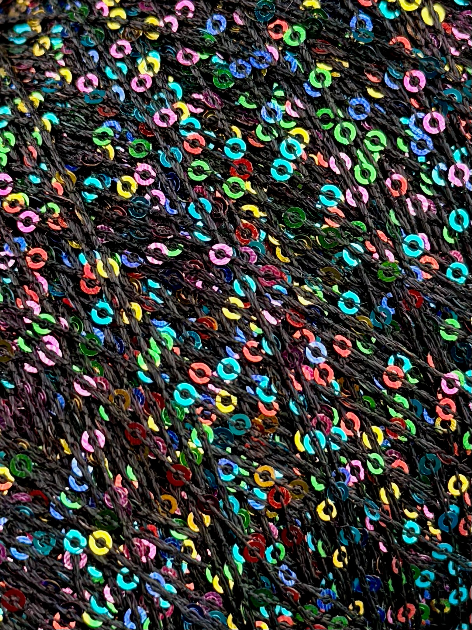 Cofil Antares Special – Dekoratives Garn mit Pailletten col. Schwarz Confetti